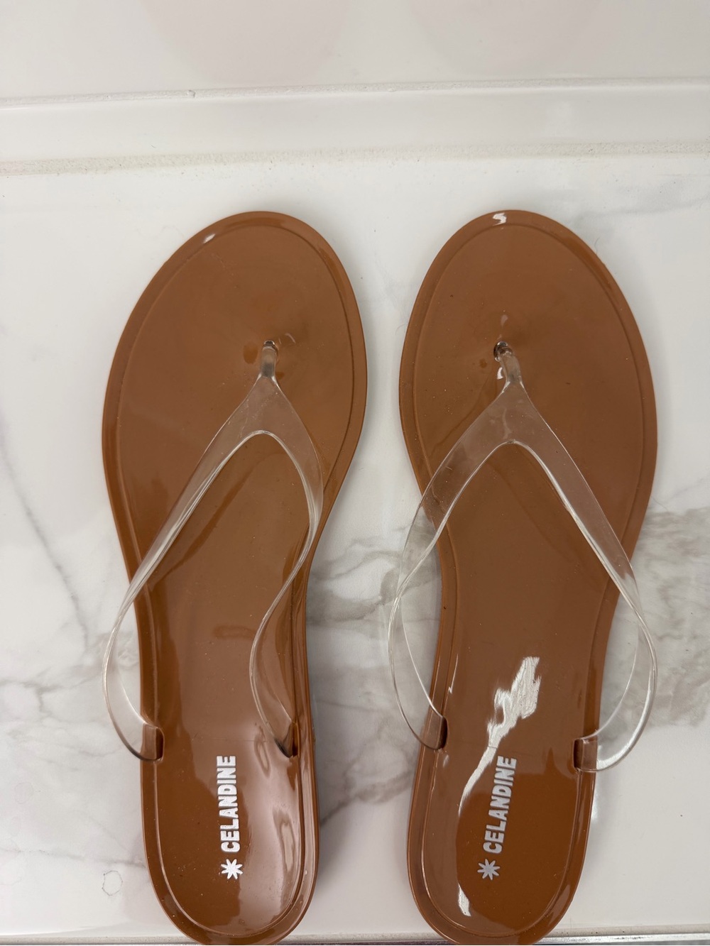 Celandine Women’s Clear-Strap Brown Sandals